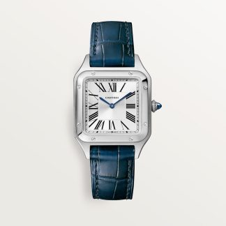 Cartier Santos-Dumont Uhr Kleines Modell Quarzwerk Stahl Leder